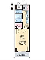 JR山手線 田端駅 徒歩10分の賃貸マンション 6階1Kの間取り