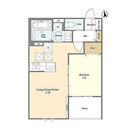 間取図画像 1LDK