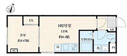Aglaia要町 1LDKの間取図画像