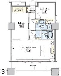 レジディアタワー上池袋タワーサイド 1SLDKの間取図画像