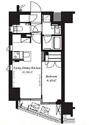 フレンシア椎名町 1LDKの間取図画像