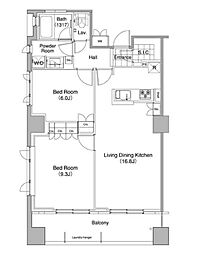コンフォリア東池袋WEST 2LDKの間取図画像