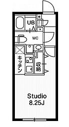 パセオ文京茗荷谷 ワンルームの間取図画像