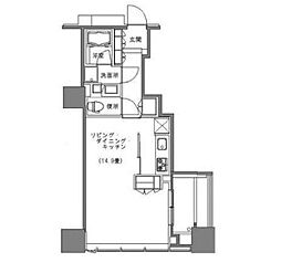シティタワー池袋ウエストゲート 1Kの間取図画像