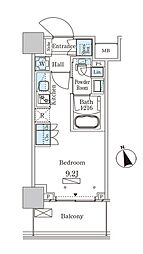 パークアクシス大塚ステーションゲートタワー ワンルームの間取図画像