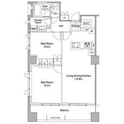 コンフォリア東池袋WEST 2LDKの間取図画像