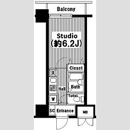 ガラ・グランディ練馬 1Kの間取図画像
