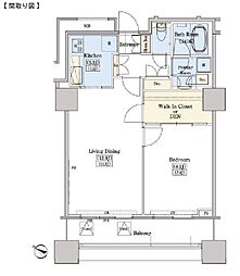 レジディアタワー上池袋タワーサイド 1LDKの間取図画像