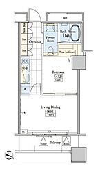 レジディアタワー上池袋タワーサイド 1LDKの間取図画像