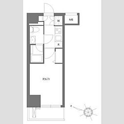 PREMIUMCUBE東十条Aria 1Kの間取図画像