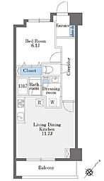 ラドゥセール巣鴨West 1LDKの間取図画像