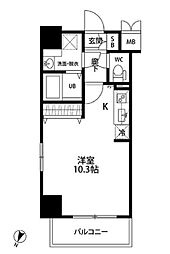 ルクレ池袋 1Kの間取図画像