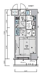MAINSTAGE滝野川グレイス 1Kの間取図画像