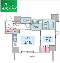 CROSSRESIDENCE六義園 1LDKの間取図画像