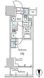 パークアクシス池袋 1Kの間取図画像