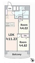 カーサ池尻 2LDKの間取図画像