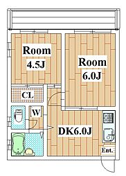 パーク・アレー 2DKの間取図画像