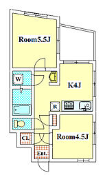 YH-HOUSE 2Kの間取図画像
