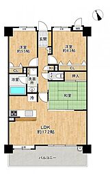 グランディアソラーレ博多の杜 3LDKの間取図画像