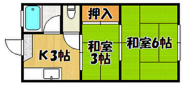 兵庫県神戸市西区王塚台5丁目(賃貸アパート2K・2階・27.00㎡)の写真 その2