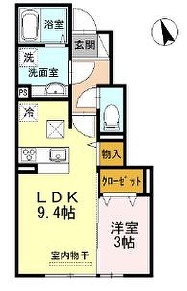 兵庫県姫路市南条(賃貸アパート1LDK・1階・34.21㎡)の写真 その2