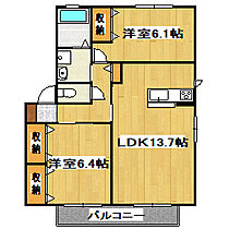 兵庫県明石市魚住町住吉2丁目（賃貸アパート2LDK・2階・61.60㎡） その2