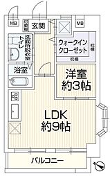 ロマネスク渡辺通第2 1LDKの間取図画像