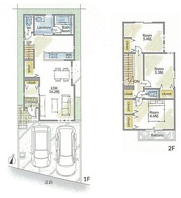 間取り 春日市一の谷6丁目　新築戸建　2号棟