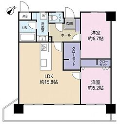 スタシオン海の中道1 2LDKの間取図画像