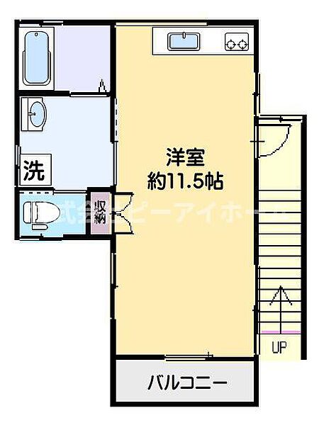 東京都品川区西大井3丁目(賃貸アパート1R・2階・26.51㎡)の写真 その2