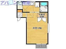 オムドゥボヌール 1Kの間取図画像