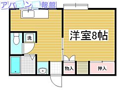 グリーンハウス 1Kの間取図画像