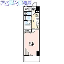 パークソレイユ新潟駅前 1Kの間取図画像