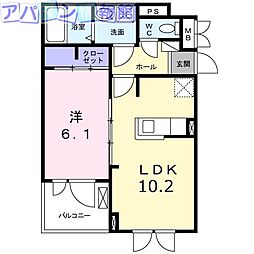 ラグナリーデン 1LDKの間取図画像