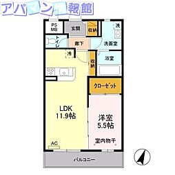 セリージャデトーア 1LDKの間取図画像
