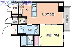 Kayasumitopia 1LDKの間取図画像