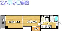 レジデンスカープ新潟 2Kの間取図画像