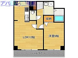 デリスガーデン女池 1LDKの間取図画像
