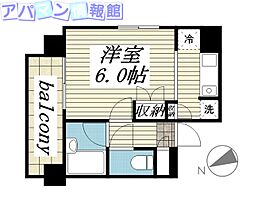 メゾン・ド・レノン 1Kの間取図画像