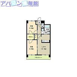 フェリシア鐙 2LDKの間取図画像
