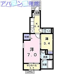 ペルト2 2Kの間取図画像