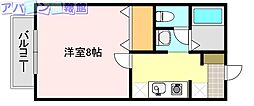 コンフォートベルA 1Kの間取図画像