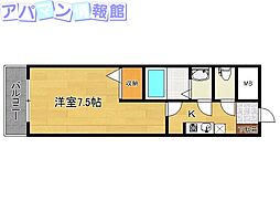 夢ランドワイズテラス笹口 1Kの間取図画像