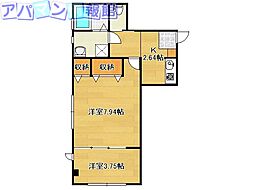 グリーンヒルズ笹口2 1LDKの間取図画像