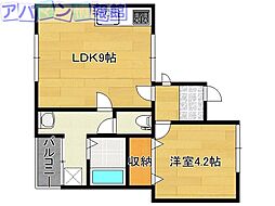 グリーンホームズ3 1LDKの間取図画像