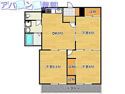 笹口グリーンハイツ 3DKの間取図画像
