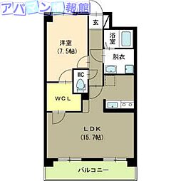 パークハイツ美咲 1LDKの間取図画像