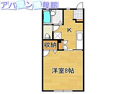 ココ・パーム 1Kの間取図画像