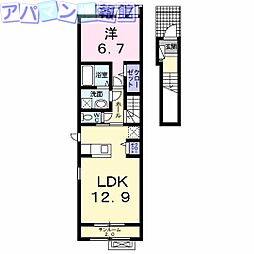 ブリーゼ小張木1 1LDKの間取図画像