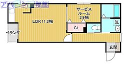 Gryffindor 1LDKの間取図画像